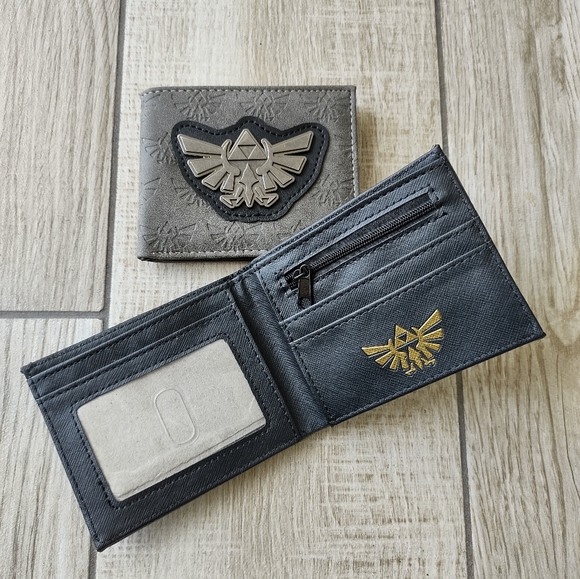 NEW Nintendo Zelda metal logo men wallet silver - Picture 2 of 4